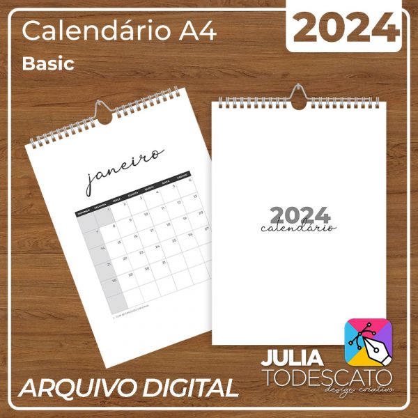 Arquivo Digital - Calendário A4 2024 | BASIC