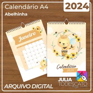 Arquivo Digital - Calendário A4 2024 | ABELHINHA