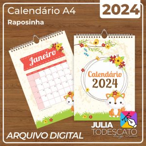 Arquivo Digital - Calendário A4 2024 | RAPOSINHA
