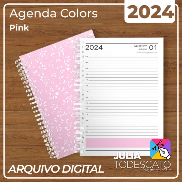 Arquivo Digital Agenda 2024 Colors Pink