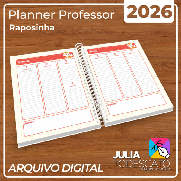 Arquivo Digital - Planner Professor 2026 | RAPOSINHA - Imagem 2